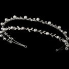 Pearl & Rhinestone Bridal Headband HP 1003 Silver White
