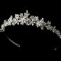 Silver & White Pearl Floral Bridal Tiara HP 8452