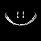 Silver & White Pearl Choker Jewelry Set NE 132