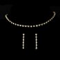 Gold Single Row Crystal Choker Jewelry Set NE 10022