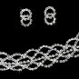 Silver Clear Rhinestone Necklace & Earring Set NE 70141