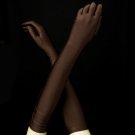 Matte Satin Bridal Bridesmaid Gloves - Brown