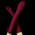 Matte Satin Bridal Bridesmaid Gloves - Burgundy