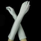 Matte Satin Bridal Bridesmaid Gloves - Ice Blue
