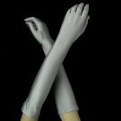 Matte Satin Bridal Bridesmaid Gloves - Lt Silver