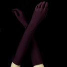 Matte Satin Bridal Bridesmaid Gloves - Plum