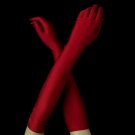 Matte Satin Bridal Bridesmaid Gloves - Red