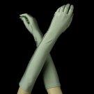 Matte Satin Bridal Bridesmaid Gloves - Sage
