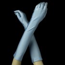 Matte Satin Bridal Bridesmaid Gloves - Sky Blue