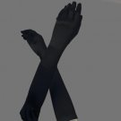 Satin Bridal Bridesmaid Gloves - Black