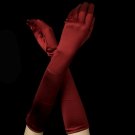 Satin Bridal Bridesmaid Gloves - Berry