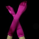 Satin Bridal Bridesmaid Gloves - Fuscia