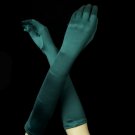 Satin Bridal Bridesmaid Gloves - Hunter Green