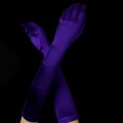 Satin Bridal Bridesmaid Gloves - Purple