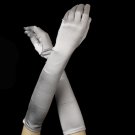 Satin Bridal Bridesmaid Gloves - Silver
