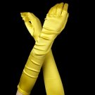 Satin Bridal Bridesmaid Gloves - Yellow