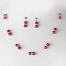 Necklace Earring Set 206 Red Red