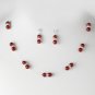 Necklace Earring Set 206 Red Clear