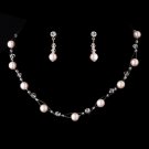 Necklace Earring Set 207 Bright Pink