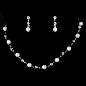 Necklace Earring Set 207 Pink