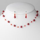 Necklace Earring Set 207 Red