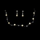 Necklace Earring Set 207 Silver Ivory