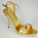 Saxon Gold High Heel Crystal Buckle Evening Shoe