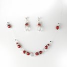 Red Clear Illusion Jewlery Set NE 230