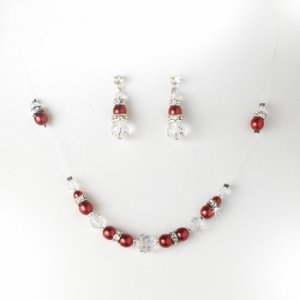 Red Clear Illusion Jewlery Set NE 230