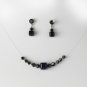 Black Crystal Illusion Necklace & Earring Set NE 233
