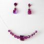 Fuchsia AB Illusion Necklace & Earring Set NE 233