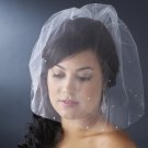Fine Bird Cage Style Blusher Face Veil 501 with Scattered Pearls