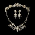 Swarovski Crystal Bridal Necklace Earring & Tiara Set Set-NE6317-HP7820