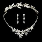 Swarovski Crystal Bridal Necklace Earring & Tiara Set NE6855-HP8123