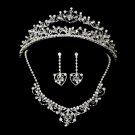 Swarovski Crystal Heart Bridal Necklace Earring & Tiara Set 7034