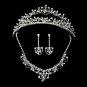 Swarovski Crystal Heart Bridal Necklace Earring & Tiara Set 7034