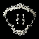 Freshwater Pearl & Crystal Necklace & Tiara Set NE 7223 HP 7050