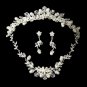 Freshwater Pearl & Crystal Necklace & Tiara Set NE 7223 HP 7050