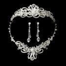 Swarovski Crystal Bridal Necklace Earring & Tiara Set 7324