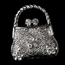 Brooch 77 Silver Clear Purse Pin