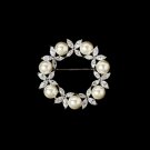 Brooch 2502 Silver White Pearl