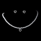 Children's Necklace Earring NE 403 Silver White