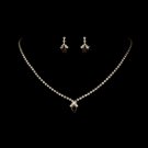 Beautiful Gold Brown Crystal Jewelry Set NE 342