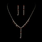 Necklace Earring Set NE 7157 Gold Brown (shown in silver)