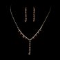 Necklace Earring Set NE 7157 Gold Brown (shown in silver)