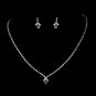 Beautiful Silver and Tan Crystal Jewelry Set NE 342