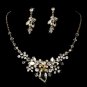 Gold Swarovski Necklace Earring Jewelry Set NE 8237