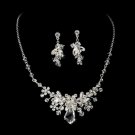 Silver Clear Swarovski Bridal Jewelry Set NE 8237