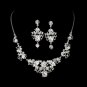 Silver Crystal Necklace Earring Set NE 8310