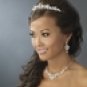 Silver Crystal Necklace Earring Set NE 8310